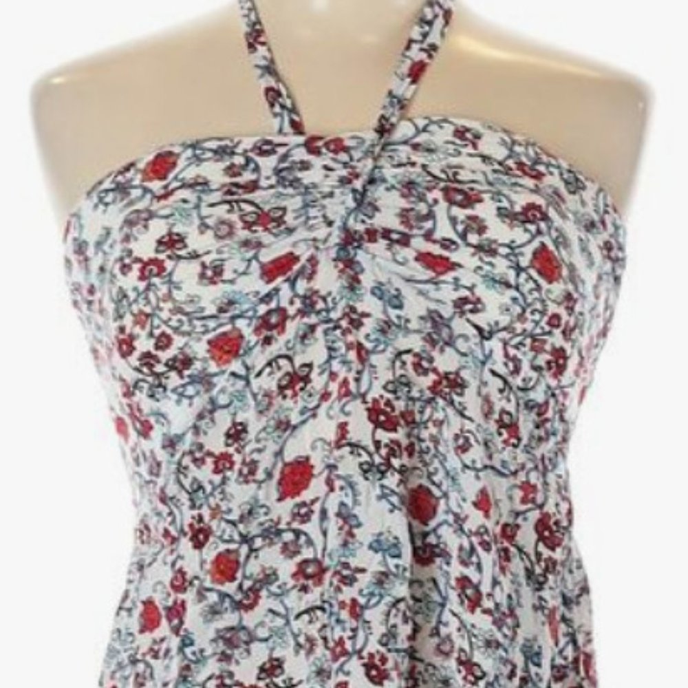White Floral Halter Top
